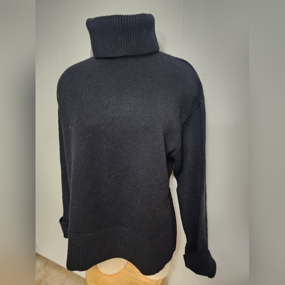ZARA NWT cuffed knit sweater, black, women's size M - Picture 9 of 12